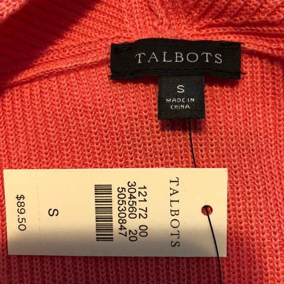 Talbots Coral Open Cardigan w Pockets Size Small - Picture 4 of 7